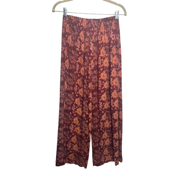 Angie Boho Floral Wide Leg Pants Size Medium - J24 - Picture 2 of 3